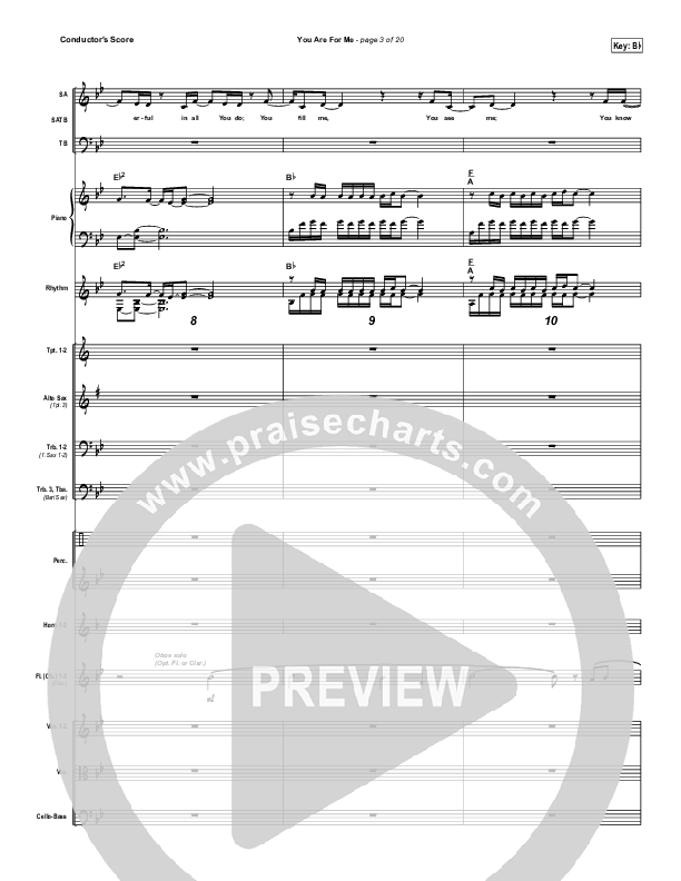 You Are For Me Conductor's Score (Kari Jobe)