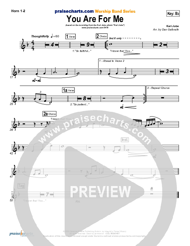 You Are For Me French Horn 1/2 (Kari Jobe)