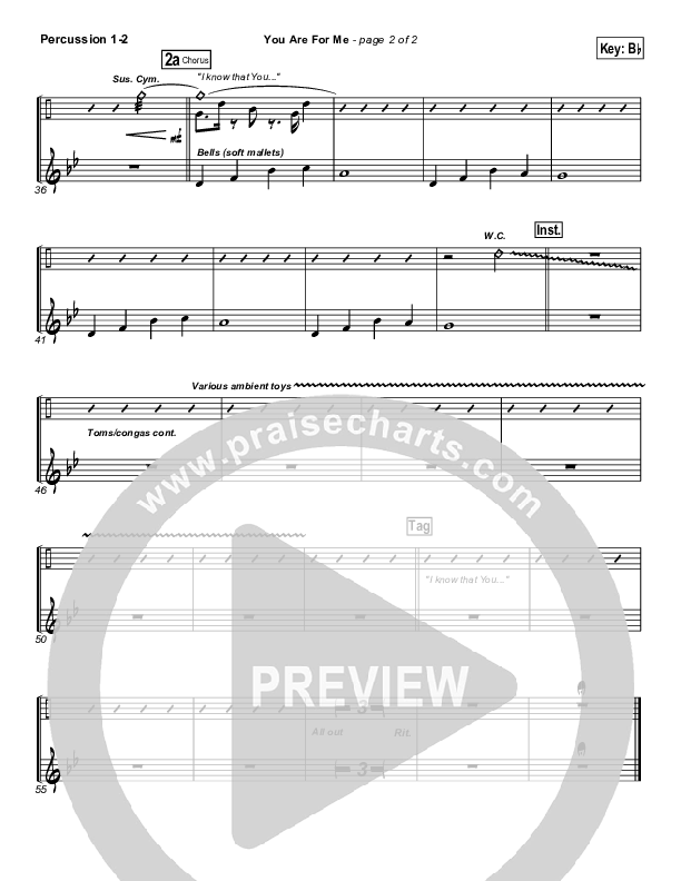 You Are For Me Percussion 1/2 (Kari Jobe)