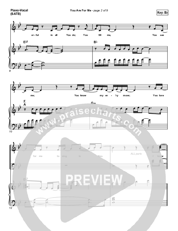You Are For Me Piano/Vocal (Kari Jobe)