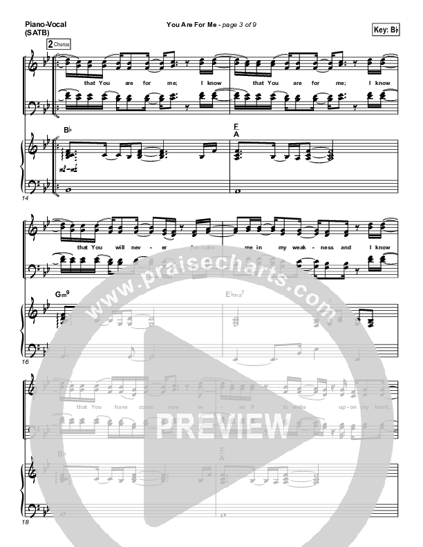 You Are For Me Piano/Vocal (Kari Jobe)