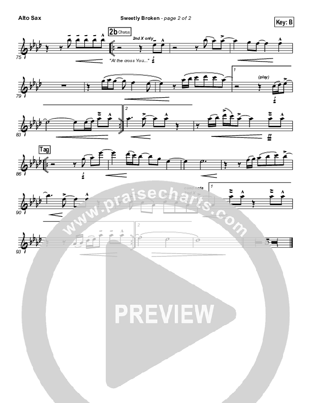 Sweetly Broken Alto Sax (Jeremy Riddle)