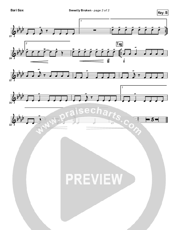 Sweetly Broken Bari Sax (Jeremy Riddle)