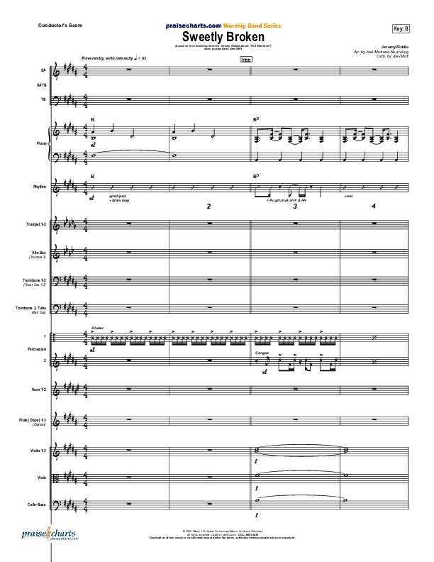 Sweetly Broken Conductor's Score (Jeremy Riddle)
