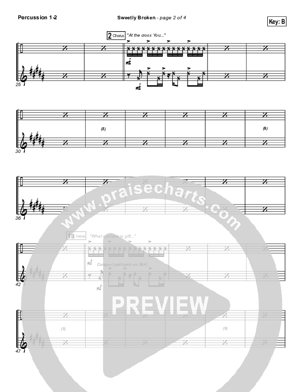 Sweetly Broken Percussion 1/2 (Jeremy Riddle)