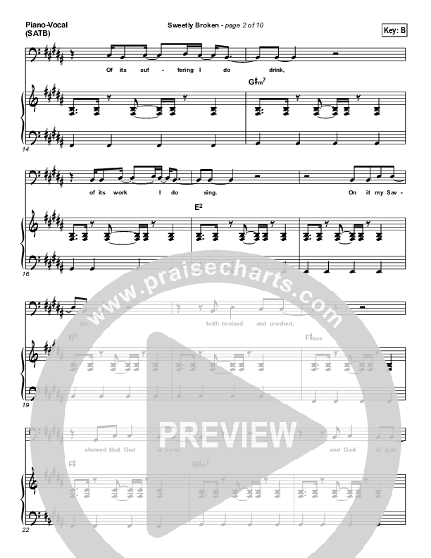 Sweetly Broken Piano/Vocal (SATB) (Jeremy Riddle)