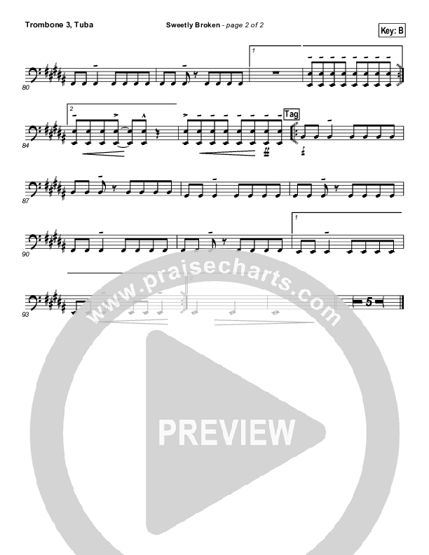 Sweetly Broken Trombone 3/Tuba (Jeremy Riddle)