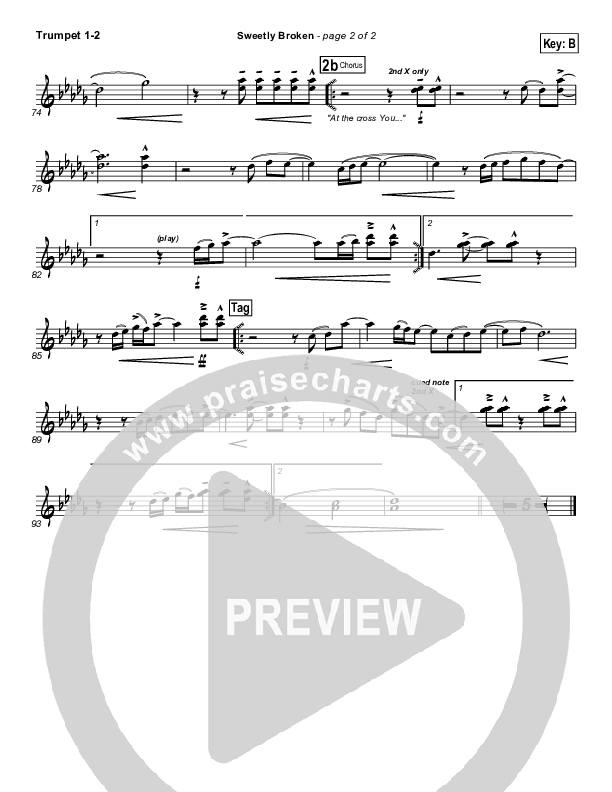 Sweetly Broken Trumpet 1,2 (Jeremy Riddle)