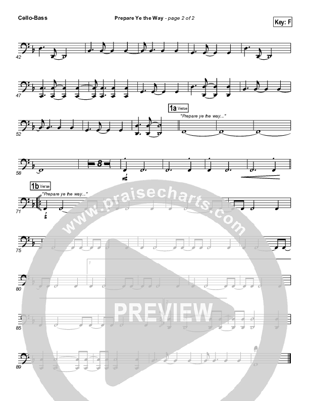 Prepare Ye The Way Cello/Bass (Michael W. Smith)