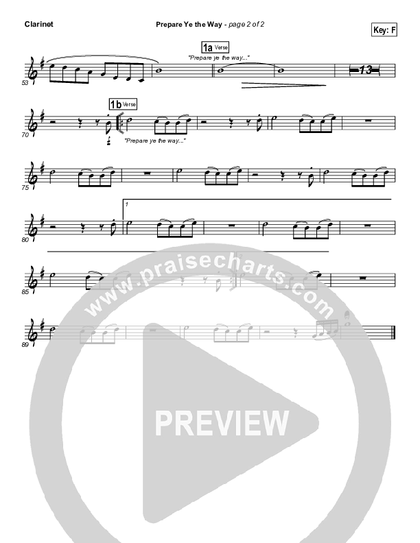 Prepare Ye The Way Clarinet (Michael W. Smith)