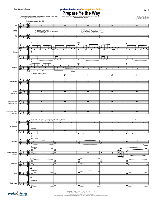 Prepare Ye The Way Conductor's Score (Michael W. Smith)