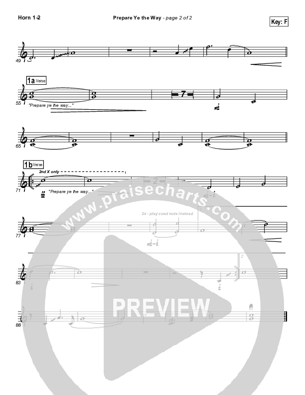 Prepare Ye The Way French Horn 1/2 (Michael W. Smith)