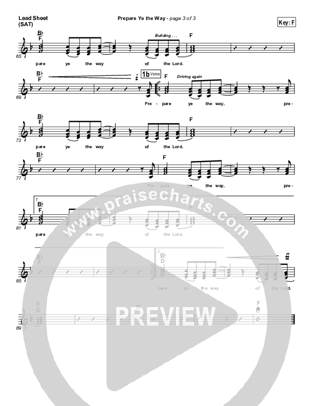 Prepare Ye The Way Lead Sheet (Michael W. Smith)