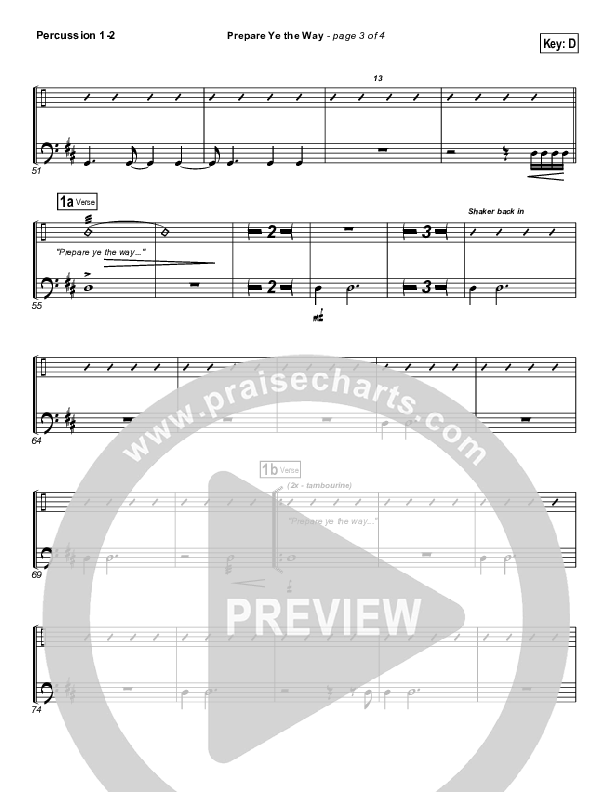 Prepare Ye The Way Percussion 1/2 (Michael W. Smith)