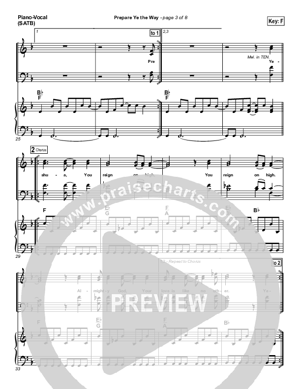 Prepare Ye The Way Piano/Vocal & Lead (Michael W. Smith)