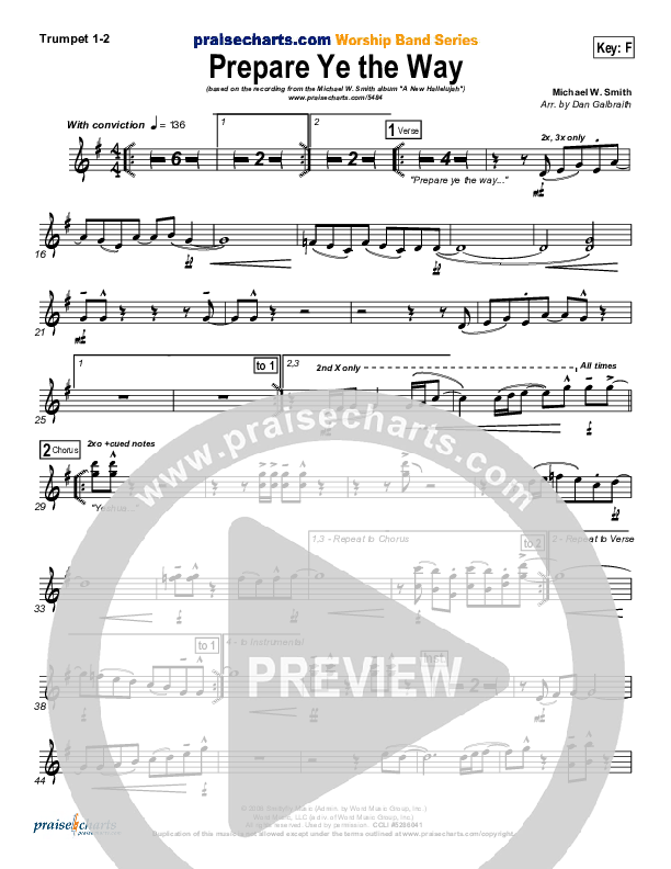 Prepare Ye The Way Trumpet 1,2 (Michael W. Smith)