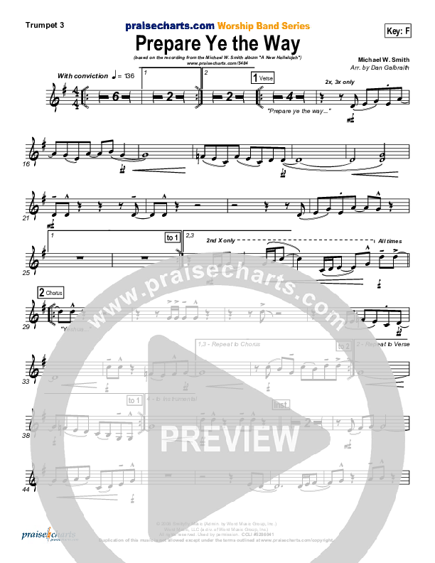 Prepare Ye The Way Trumpet 3 (Michael W. Smith)