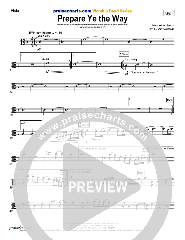 Prepare Ye The Way Viola (Michael W. Smith)