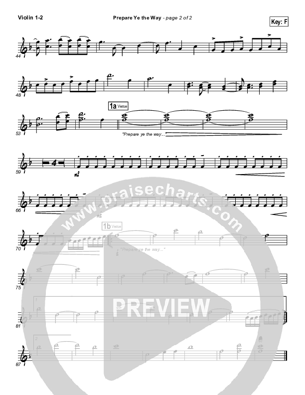Prepare Ye The Way Violin 1/2 (Michael W. Smith)