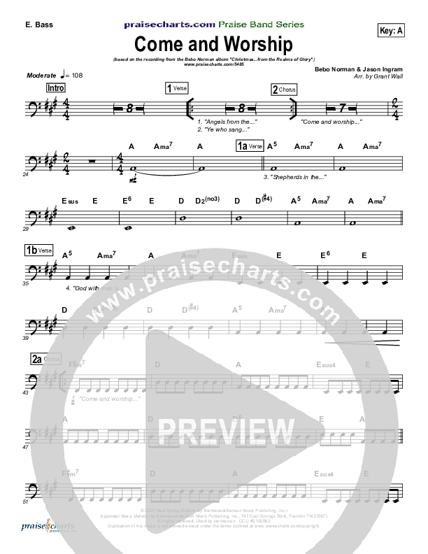 Come And Worship Rhythm Chart (Bebo Norman)