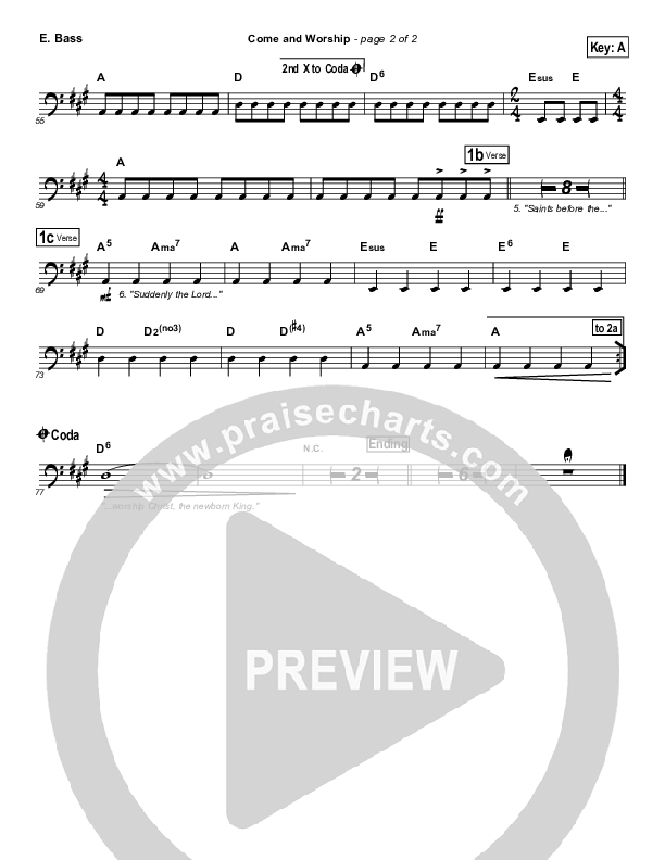 Come And Worship Bass Guitar (Bebo Norman)