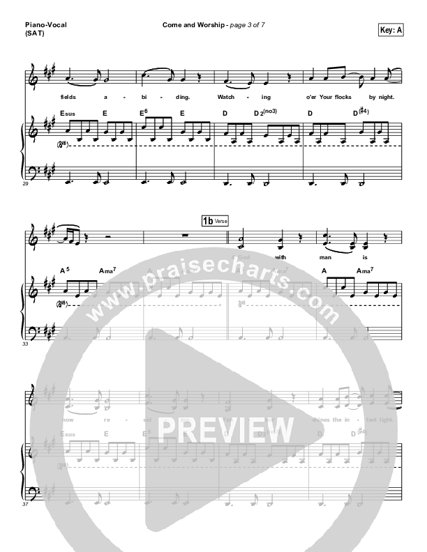 Come And Worship Piano/Vocal (SATB) (Bebo Norman)