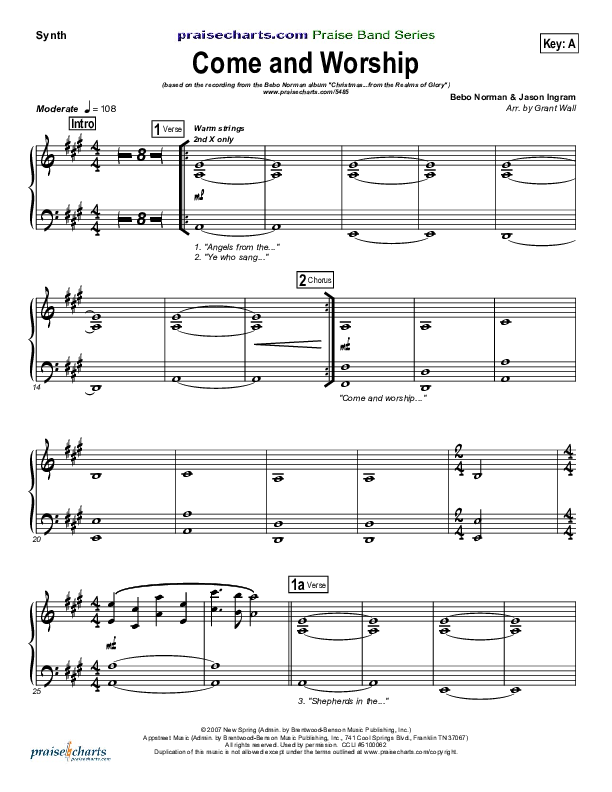 Come And Worship Synth Strings (Bebo Norman)
