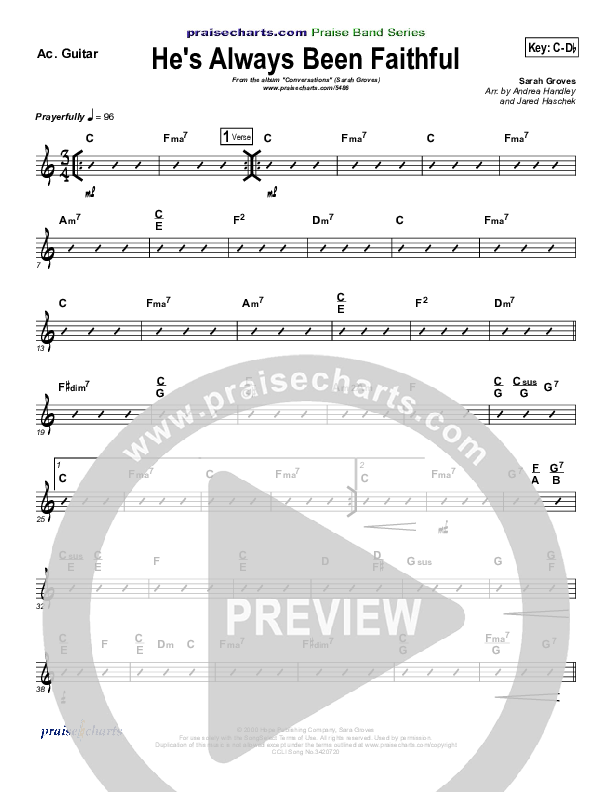 He's Always Been Faithful Acoustic Guitar (Sara Groves)