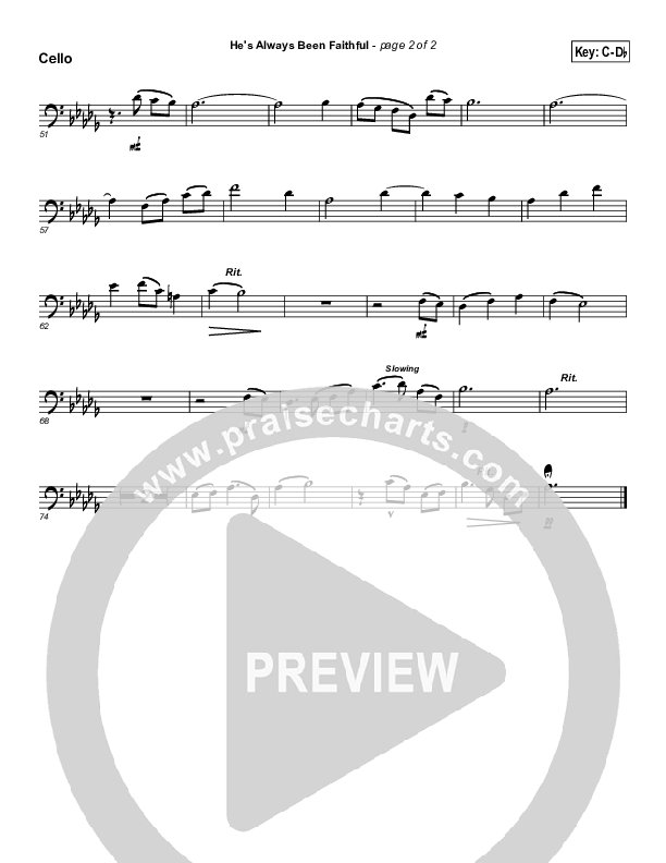 He's Always Been Faithful Cello (Sara Groves)