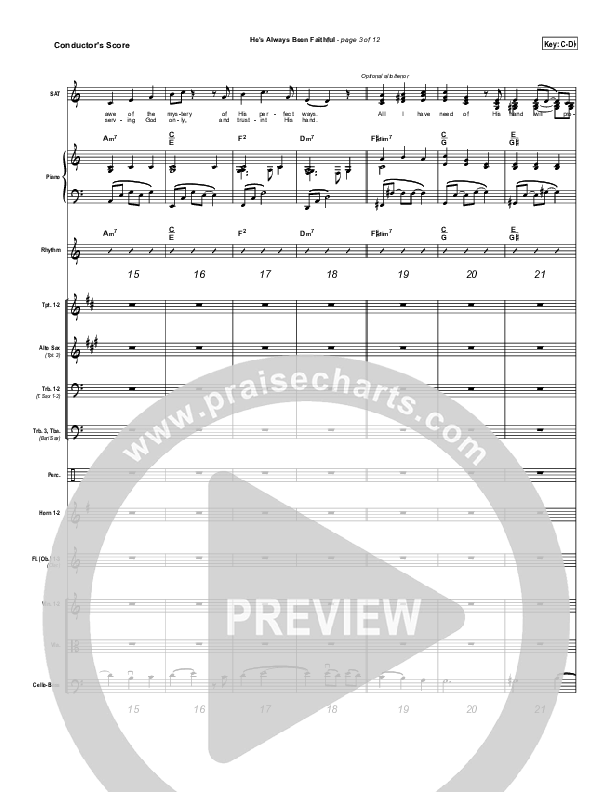 He's Always Been Faithful Conductor's Score (Sara Groves)