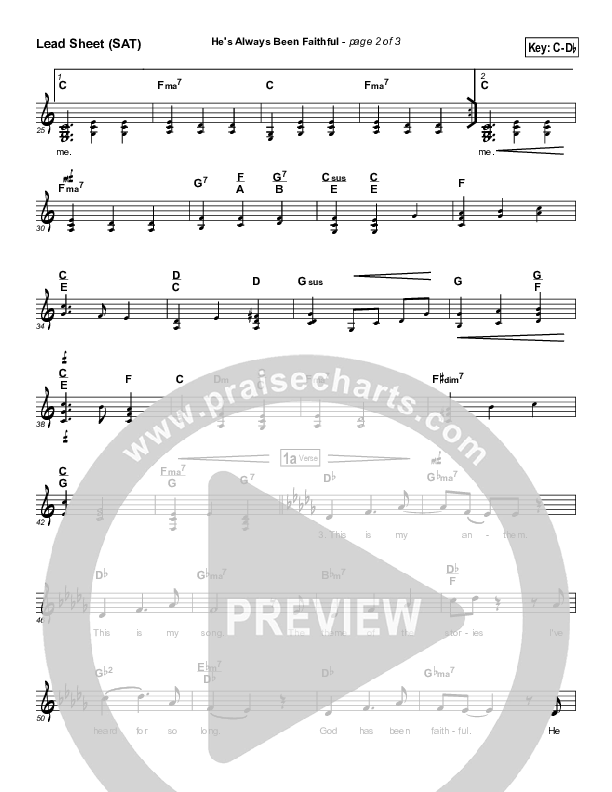 He's Always Been Faithful Lead Sheet (SAT) (Sara Groves)