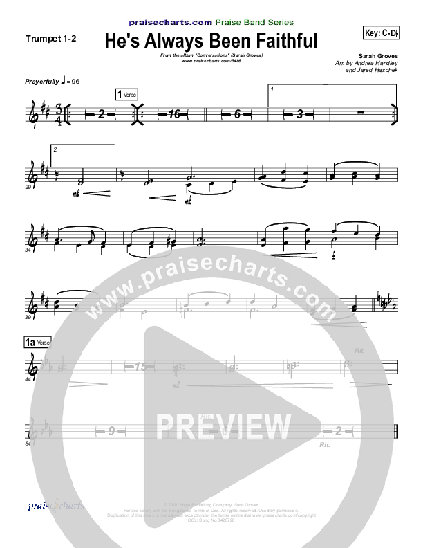 He's Always Been Faithful Brass Pack (Sara Groves)