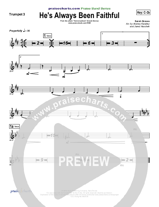 He's Always Been Faithful Brass Pack (Sara Groves)