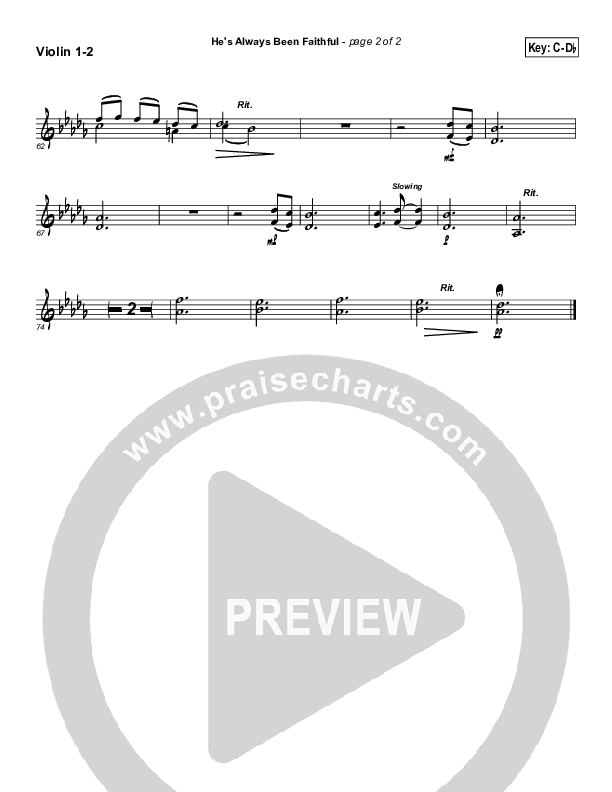 He's Always Been Faithful Violin 1/2 (Sara Groves)