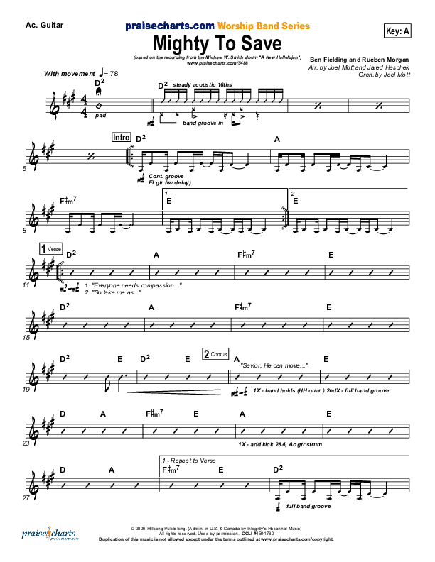 Mighty To Save (Digital Edit) Acoustic Guitar (Michael W. Smith)
