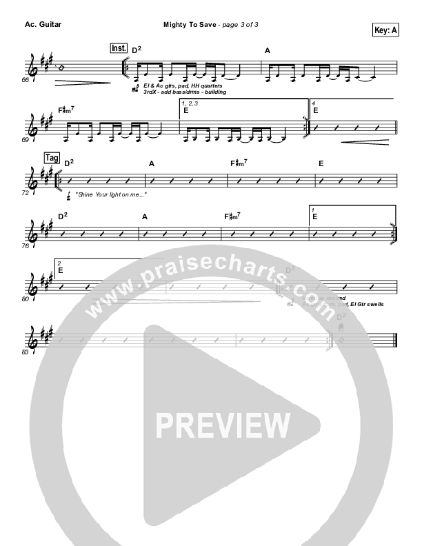 Mighty To Save (Digital Edit) Acoustic Guitar (Michael W. Smith)