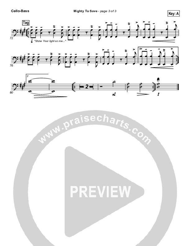 Mighty To Save (Digital Edit) Cello/Bass (Michael W. Smith)