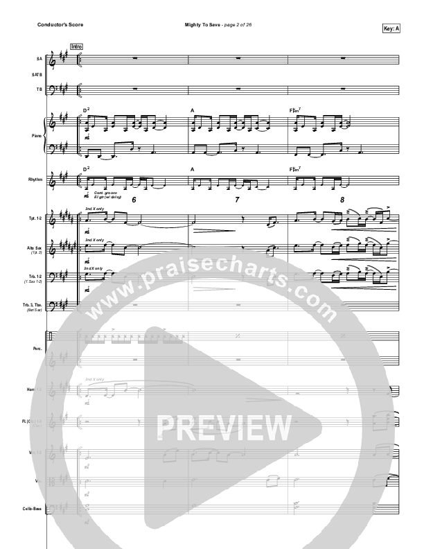 Mighty To Save (Digital Edit) Conductor's Score (Michael W. Smith)