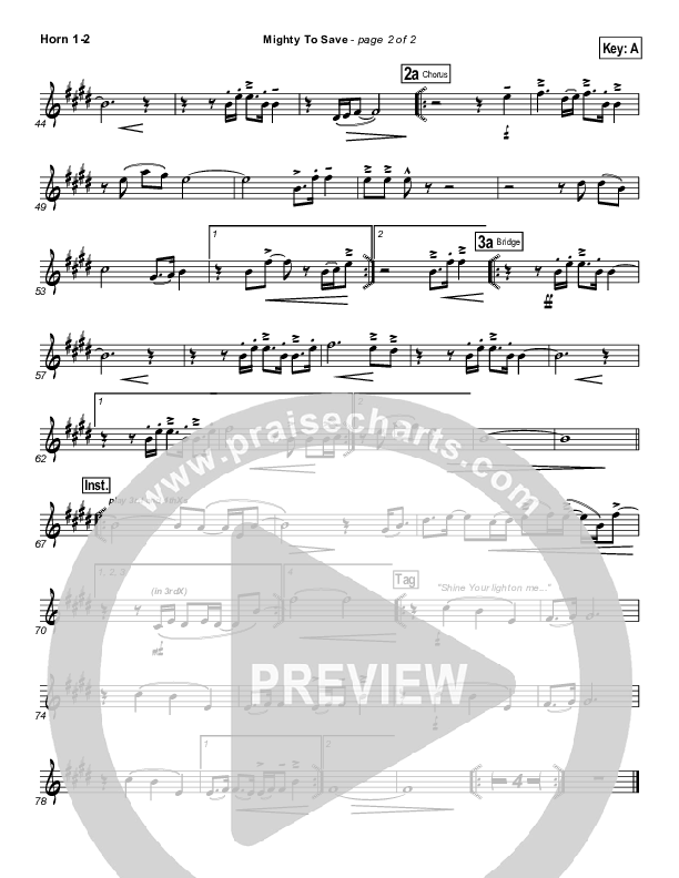Mighty To Save (Digital Edit) French Horn 1/2 (Michael W. Smith)
