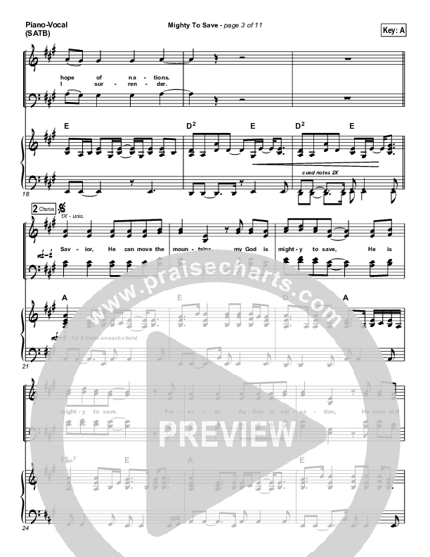 Mighty To Save (Digital Edit) Piano/Vocal (SATB) (Michael W. Smith)