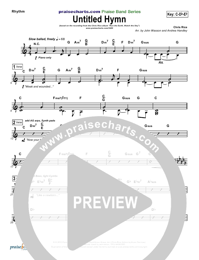 Untitled Hymn (Come To Jesus) Sheet Music PDF (Chris Rice) - PraiseCharts