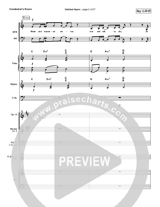 Untitled Hymn (Come To Jesus) Conductor's Score (Chris Rice)