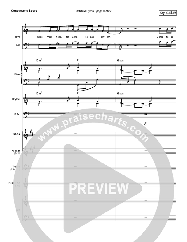 Untitled Hymn (Come To Jesus) Conductor's Score (Chris Rice)