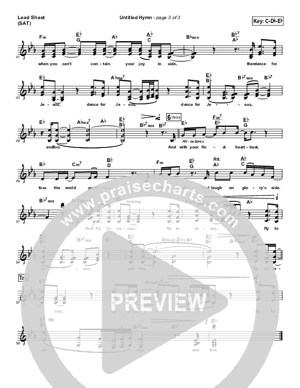 Untitled Hymn (Come To Jesus) Lead Sheet (SAT) (Chris Rice)