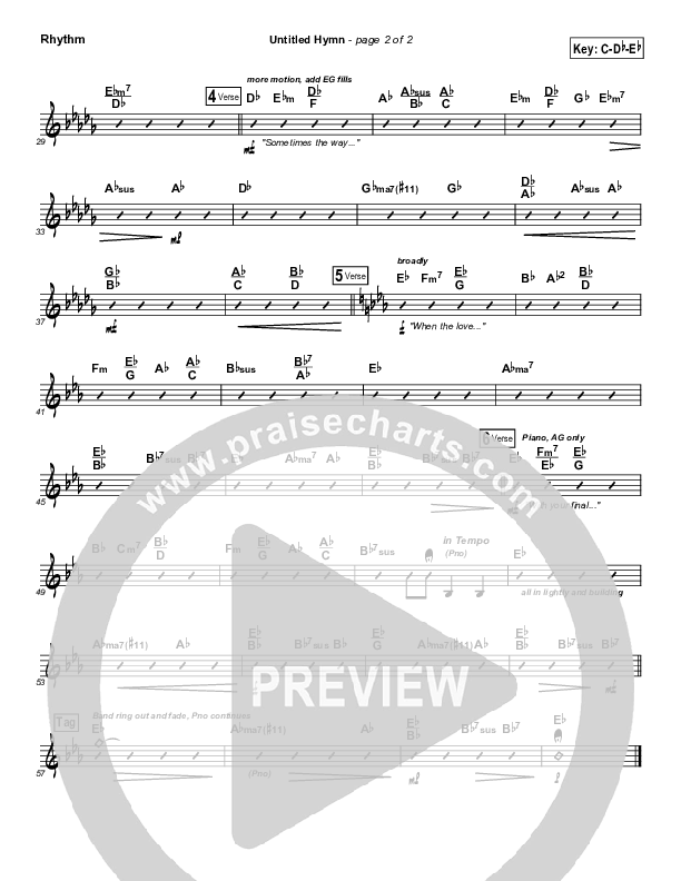 Untitled Hymn (Come To Jesus) Rhythm Chart (Chris Rice)