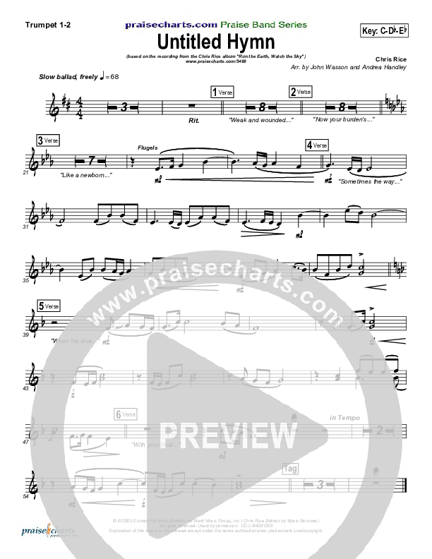 Untitled Hymn (Come To Jesus) Trumpet 1,2 (Chris Rice)