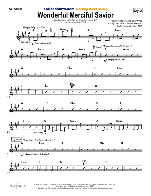 Wonderful Merciful Savior Acoustic Guitar (Selah)