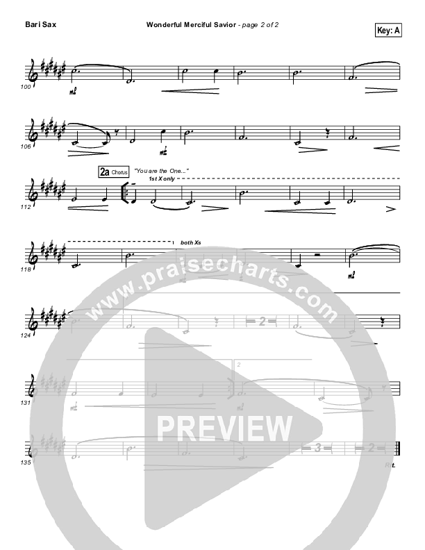 Wonderful Merciful Savior Bari Sax (Selah)