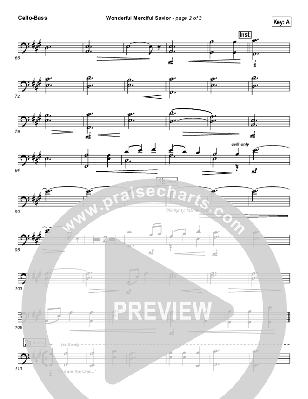 Wonderful Merciful Savior Cello/Bass (Selah)