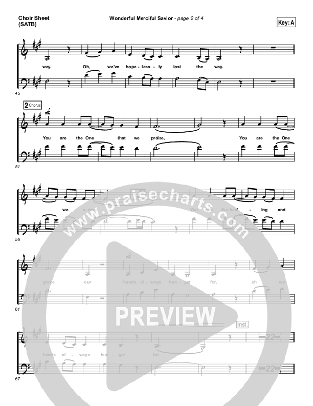 Wonderful Merciful Savior Choir Sheet (SATB) (Selah)